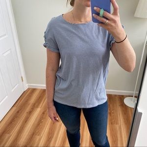 Blue and white striped tee